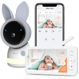 ARENTI Monitor Bebé 5" HD 4MP WiFi con App Remota y luz Nocturna RGB