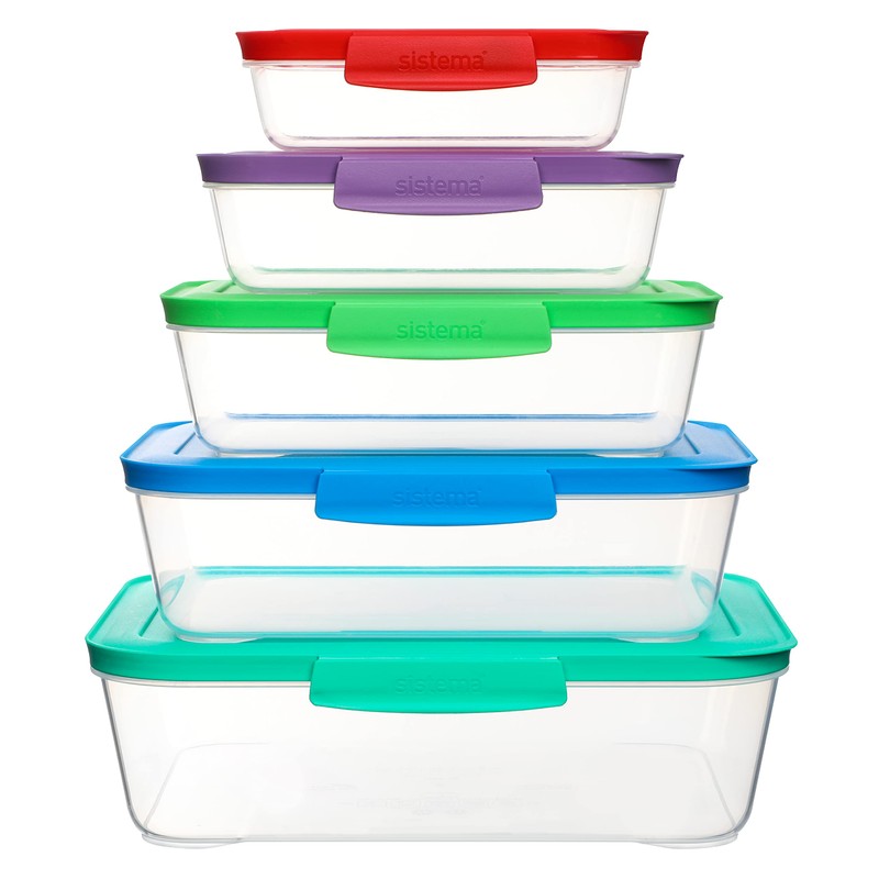 Sistema Nest It Food Storage Containers with Lids, Space Saving