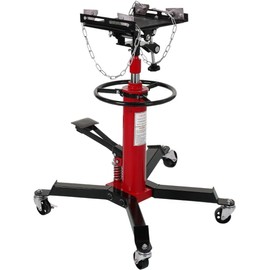 Transmission Jack.1100lbs& 2 Stage Adjustable Telescoping Hydraulic high Lift Jack, Floor Jack Stand with Foot Pedal and 360° Swivel Wheel, Garage/Workshop/Car Lift (Red) (Red)