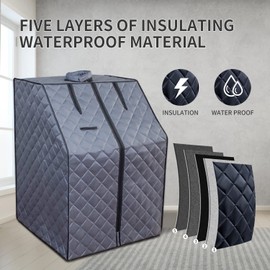 YLIEHS Portable Steam Sauna Tent for Home Use, Complete with Heater and Remote Control, Indoor Personal Spa, Grey