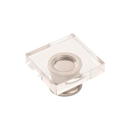 Hickory Hardware H079525-CA14 Crystal Palace Collection Knob 1-3/8 Inch Square Crysacrylic with Polished Nickel Finish Luxury Cabinet and Dresser Knobs DIY Friendly Effortless Installation 1 Pack
