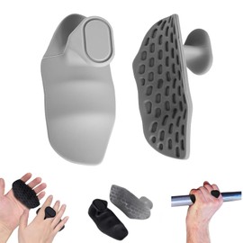 Anti-Slip Rubber Gym Grips,Ergonomic Fingerless Workout Gym Gloves for Weight Lifting Deadlifts Pull-Ups,Durable Bodybuilding Hand Protection Gloves for Men and Women (Gray)