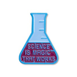 EvolveFISH Science is Magic That Works Beaker Lapel Pin - [1" Tall]