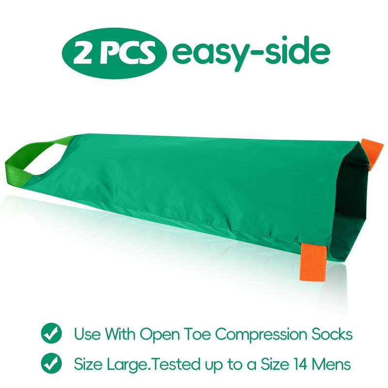 Threlaco 2 Pcs Easy Slide Open Toe Compression Sock Aid