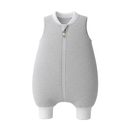 DANKA® Baby Summer Sleeping Bag with Legs - Thin Sleeping Bag with Feet Made of 100% Cotton - Oeko-Tex, Zip, Breathable - For Spring, Summer & Autumn, gray, 12 - 18 months