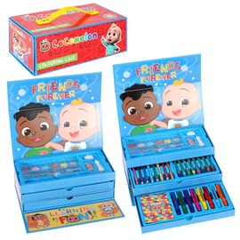 Cocomelon Colouring Set 52 Piece Art Case Stationery Tool Box Pens Pencils Kids Painting Activity Chest