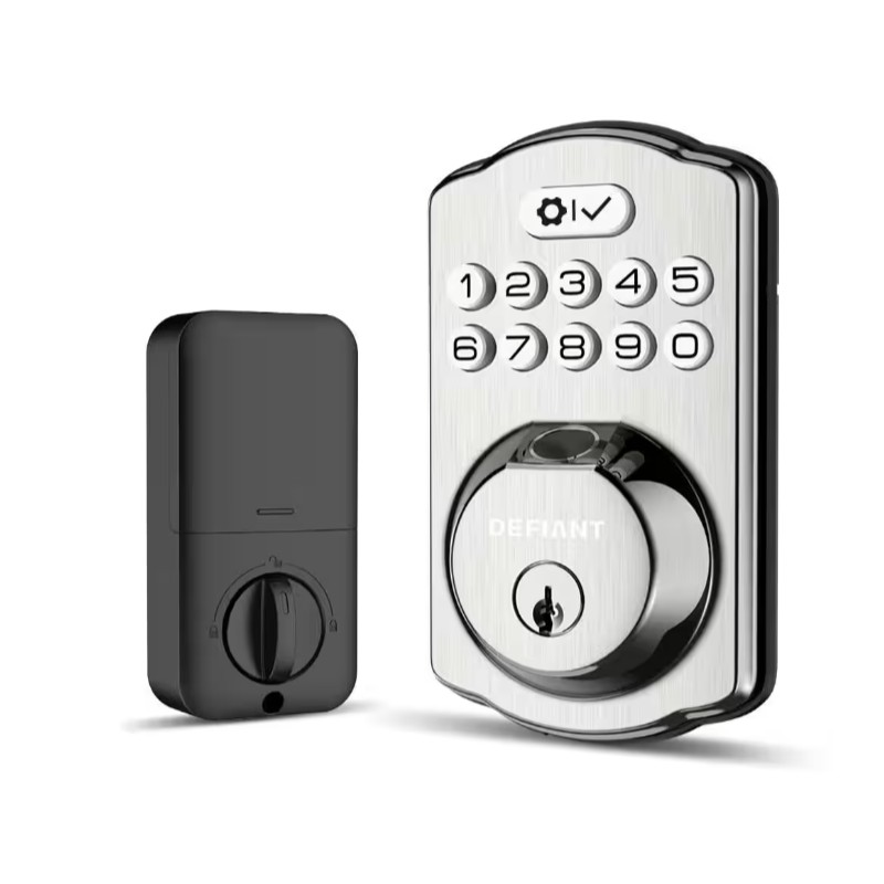 Defiant Electronic Fingerprint Deadbolt Door Lock BackLit Keypad - SATIN