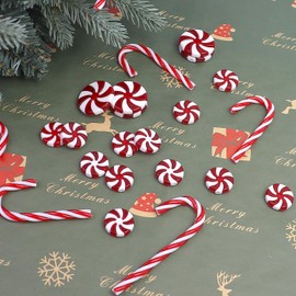 MOTOPANDA 60Pcs Candy Canes Christmas Tree Decorations-Plastic Peppermint Candy Cane Ornaments for Christmas Tree Decor Candy Lollipop Craft Christmas Party Supplies