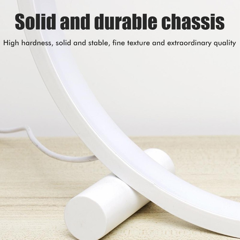 25CM Circular LED Bedroom Table Lamp Dimmable Round Decorative Night