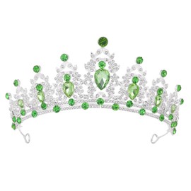 Kamirola - Queen Crown and Tiaras Princess Crown for Women and Girls Crystal Headbands for Bridal, Princess for Wedding and Party（01） (Silver Green)