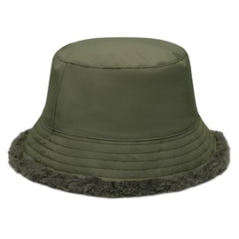 Harssidanzar Men's and Women's Winter Fishing Hats Wool Lining Waterproof Warm Cap CU609EU, Army Green