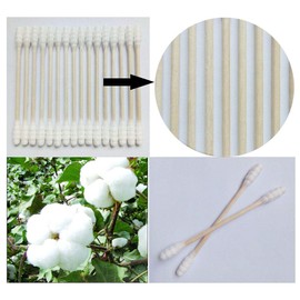 Wooden Stick Cotton Swabs 800 Count - Double Spiral Tipped With Cotton Heads- Sturdy Handle - Multipurpose