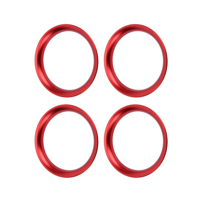 4pcs Air Vent Outlet Rings Cover Trim Red Decoration Replacement