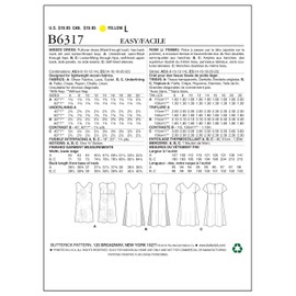 Butterick Pattern 6317, Misses Dress,Sizes 14-22, Viscose, Multi-Colour, E5 (14-16-18-20-22)
