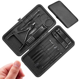 MisFun 15 Stück Maniküre Set, Nagelschere Set Nagelpflegeset, Nageletui Nagelset, Edelstahl Nagelset, Reiseset zur Nagelpflege, Frauen und Männer Nagelsets mit Ledertasche Verpackt