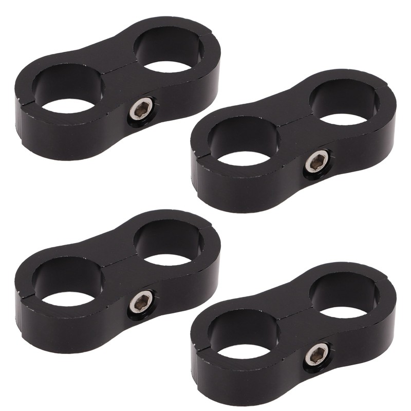 4 Pcs 8AN Hose Separator Clamp Fuel Line Mounting Clamp