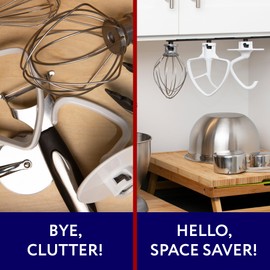 IMPRESA Utensil Holder - 13 In x 0.75 In x 1 In - Compatible with KitchenAid Mixer Attachments - Stand Mixer Mount & Kitchen Accessory Organizer