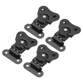 sourcing map 4Pcs Butterfly Twist Latch, 1.97 Inch Alloy Spring Loaded Twist Latch Keeper Toggle Clamp Butterfly Draw Latch for Case Box Suitcases Wooden Box, Black