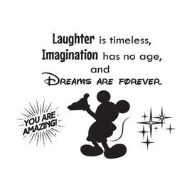 Laughter is Timeless Dreams are Forever Motivational Quote Wall Decal Wall Art Sticker Designs Vinyl Stickers for Home House Walls Rooms Windows Bedroom Decoration Size (28x28 inch)