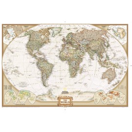 National Geographic World Executive Wall Map - Antique Style - 36 x 24 inches - Art Quality Print