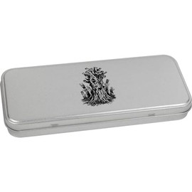 Azeeda 'Irish Bog Wood' Metal Hinged Stationery Tin/Storage Box (TT00228436)