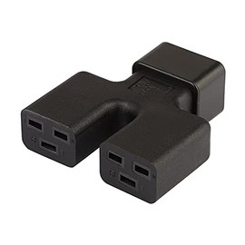 Strhowill IEC 320 C20 Male to Dual C19 Female Power Adapter for PUD UPS,Black,20A 250V AC Converter (C20 to 2X C19)