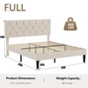 VECELO Full Size Bed Frame with Button Tufted Headboard, Upholstered