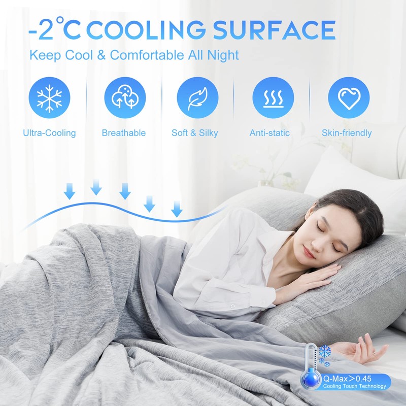 CHOSHOME Cooling Comforter Queen Size, Cooling Blanket with Q-Max 0.45