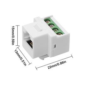 XMSJSIY RJ11 CAT3 Keystone Telephone Module RJ11 Female to 4-Pin Screw Term Block Clamp Connector CAT3 Terminal Solderless Adapter Keystone Phone Socket Voice Socket Connector - 5 Pieces