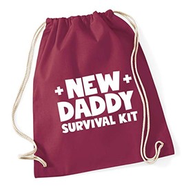 Hippowarehouse New daddy survival kit Drawstring Cotton School Gym Bag 37cm x 46cm, 12 litres