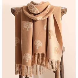 GFM® - Tree of Life - Super Soft Cashmere Texture Shawl - Autumn Winter - Light Brown - (EXC)(TLIFEshl-HLKEKTR)