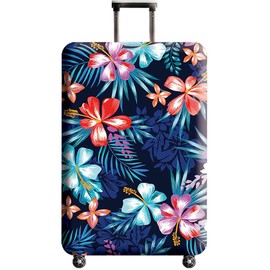 GOXUNYUAN Suitcase Cover, Carry on Luggage Cover Protector - Travel Elastic Spandex Luggage Covers Fits 22 to 24 Inch Flower