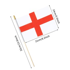 Ckexin 25Pack Small England Flag Handheld Mini English Flag on Stick 5x8 Inch