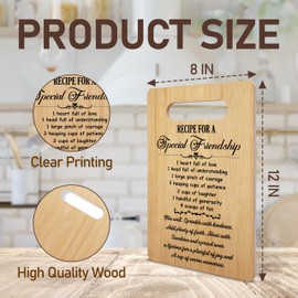 Gifts for Best Friend, Recipe for a Special Friendship Bamboo Cutting Board Gifts, Birthday Christmas Gifts from Friend Sister, Friendship Gifts for Women Friends, Home Kitchen Decorations -12
