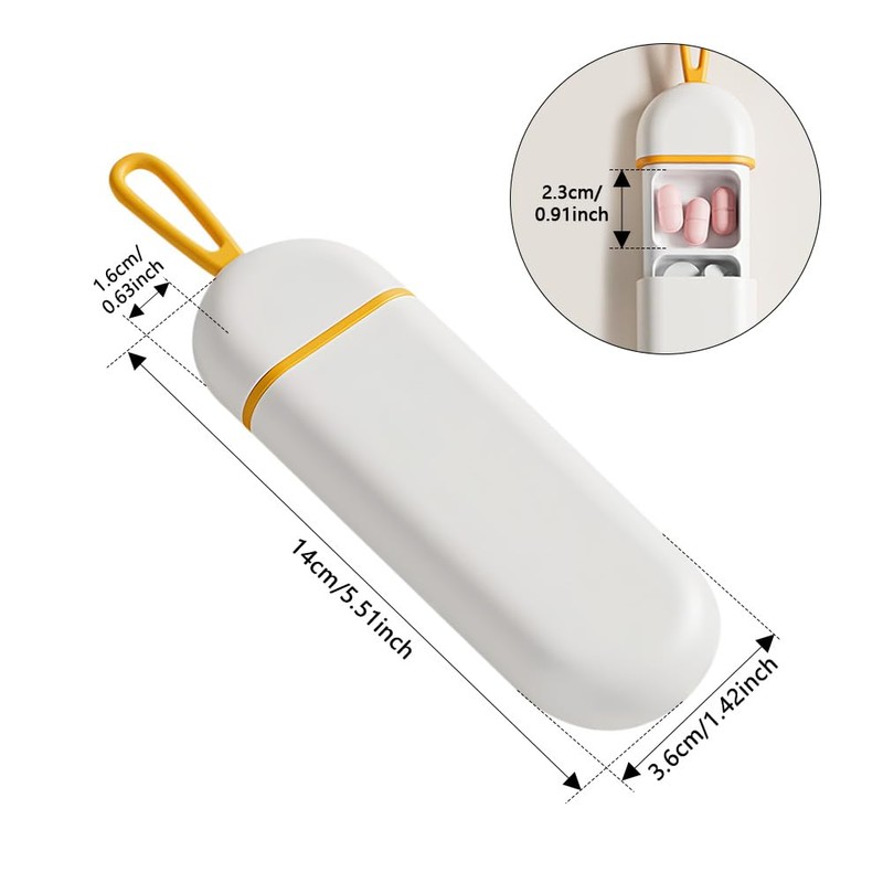 2 Pcs Pill Box, Tablet Organiser, Silicon Sealing Waterproof Pill