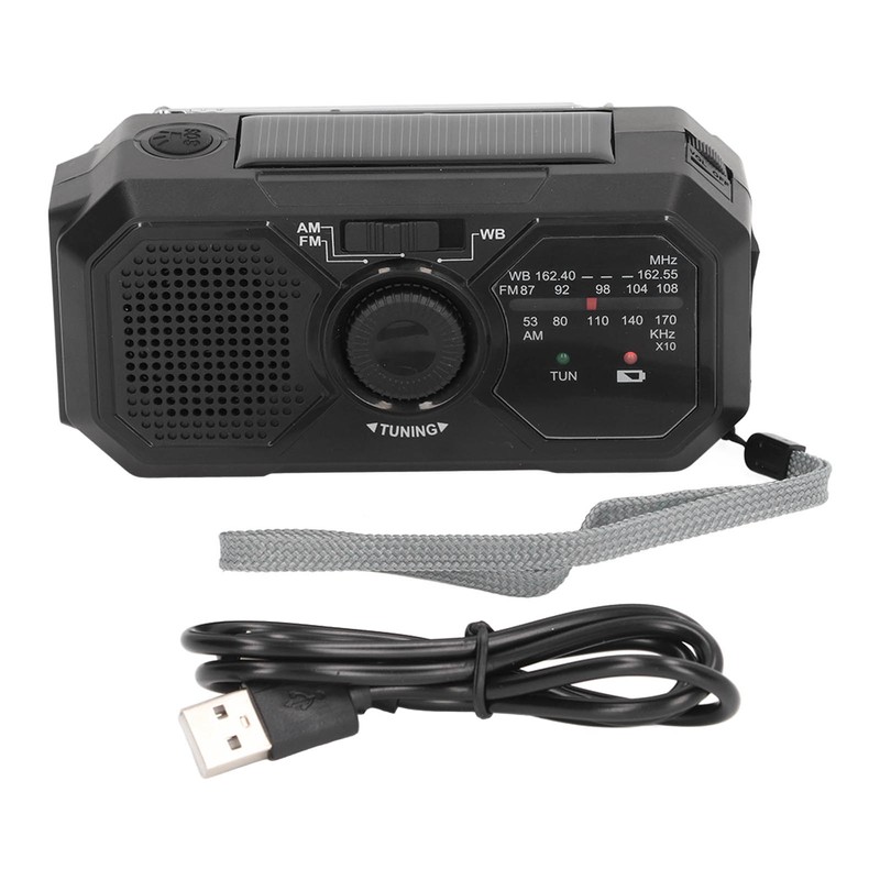 Solar Hand Crank Radio NOAA Portable Multifunctional Hand Crank Weather
