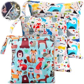 BEYAOBN 3 Stück Windeltasche,Organiser Beutel Wetbag Nasstaschen wiederverwendbare Organiser Beutel mit Reißverschluss für Kleinkind Windeln Reisen Gym Strand Pool