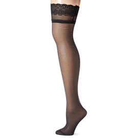 Dim Halterlose Strümpfe Dim Up Sexy Nude Damen x1, Black, S