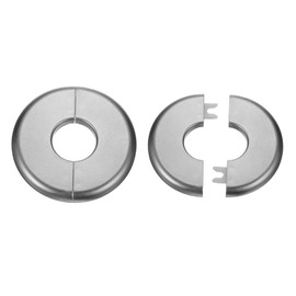 HARFINGTON 2pcs Wall Split Flange 26.5mm/1" Self-Adhesive Plumbing Cover Plates ABS Plastic Round Escutcheon Plate Buckle Design for Water Pipe Bathroom Kitchen Decoration, Gray
