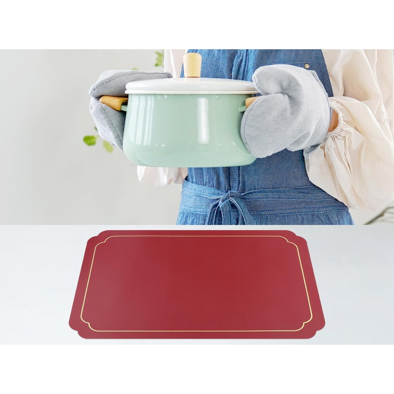 DRMHM Placemats Set of 6 Leather Placemats for Kitchen Dining