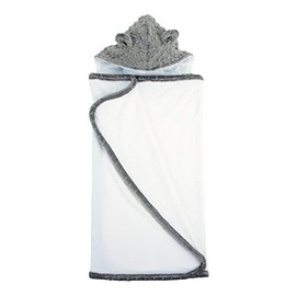 My Blankee Minky Dot Hooded Terry Towel, Charcoal, 26" x 42"