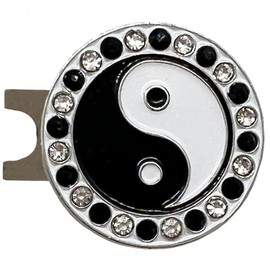 Giggle Golf Bling Yin Yang Ball Marker with A Standard Hat Clip