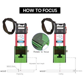 450nm 20W Laser Module with Protective Cover Adjustable Focal Length Laser Engraving Head High Speed Laser Engraver Cutter 3D Printer CNC Router Laser Module for DIY Craft Wood Leather Fabric Paper Cutting Engraving