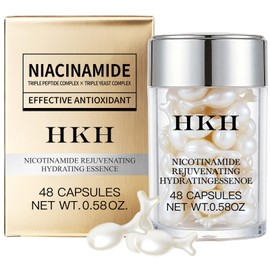 HKH Cápsulas De Suero De Niacinamida Para El Rostro Antiedad, Elimina Manchas Oscuras, Hidratante Con Ácido Hialurónico Y Vitamina E. Reduce Arrugas  