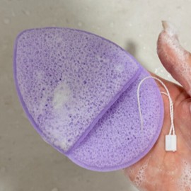 Wash sponge, sea sponge, water droplet face wash sponge, purple face wash sponge / 세면스폰지 해면스펀지 물방울 세안스펀지 퍼플 세안용스펀지