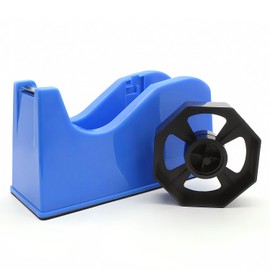 Tape Dispenser, Heat Press Tape Dispenser, Desk Heat Tape Dispenser 6.3 x 2.5 x 3.4 Inch, Holder Fits 1" and 3" Core,Nonskid Base Weighted Desktop Tape Dispenser (Blue)