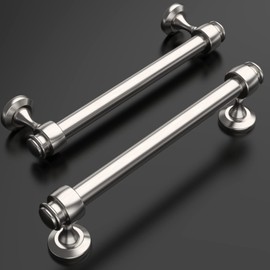 Amerdeco 10 Pack Brushed Satin Nickel Cabinet Pulls 5 Inch Hole Centers, 6 Inch Length Handles for Kitchen Cabinet Hardware,Solid Cabinet Handles for Bathroom Drawer Handles IH0005…