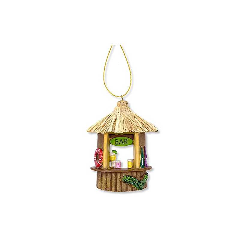 Tiki Bar Ornament - Coastal Beach Decoration for Tree