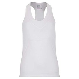Lucky In Love V-Neck Tank with Built in Bra (White, Small)