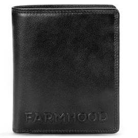 FARMHOOD Memphis Women's / Men's Leather Wallet Large Wallet with 8 Credit Card Slots and a Coin Compartment 11 cm Large Wallet with RFID Protection and One Flap, black, Classic